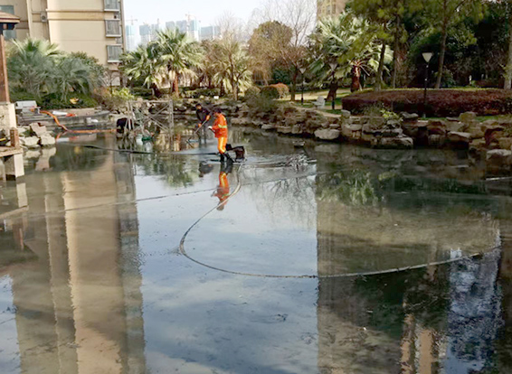 交城景观池淤泥清理